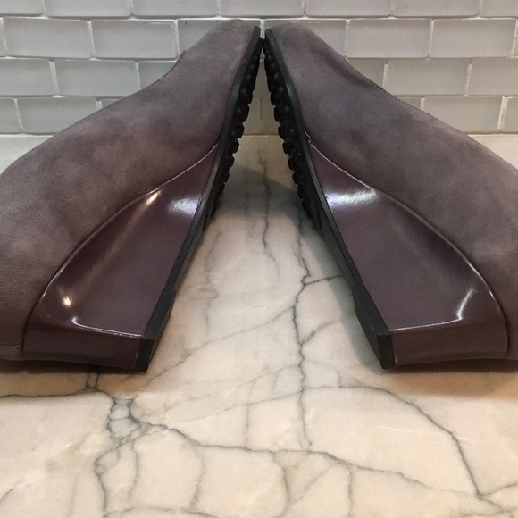 Tod’s Zeppa Wedge Pointy Slip On Suede Shoes Taupe Gray 6 - Picture 9 of 14